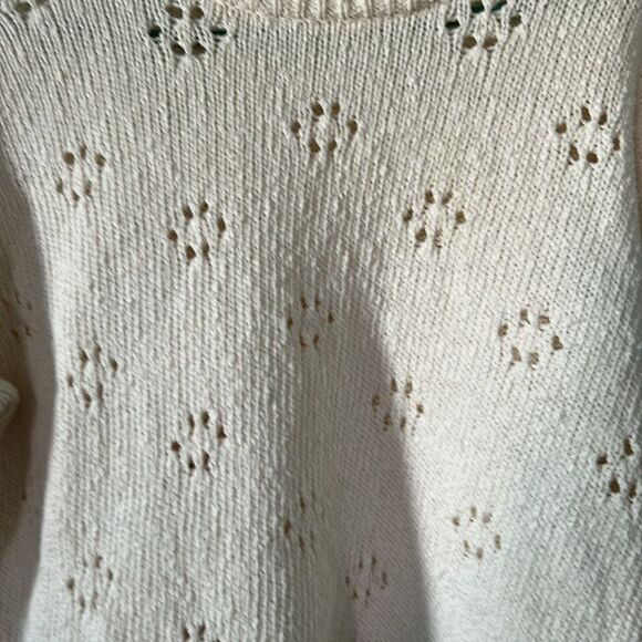 Madewell Cropped Eyelet Knit Sweater - Size S - Picture 2 of 8